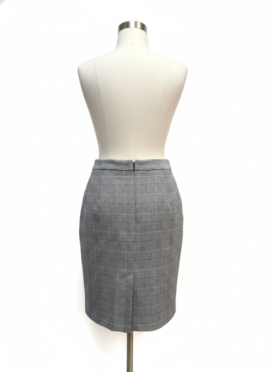 Calvin Klein · Pencil Glenn Check Pattern · 20W · Black/White