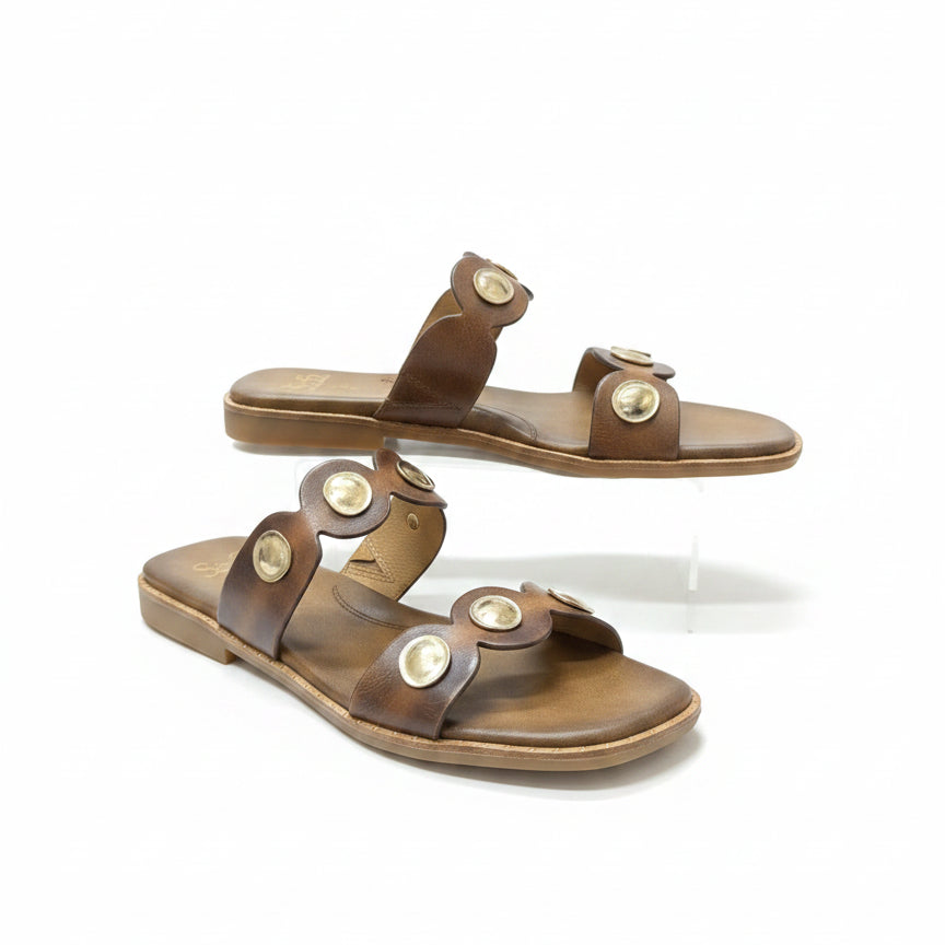 Söfft · Ezra Flat Slides · 8 · BrownGold