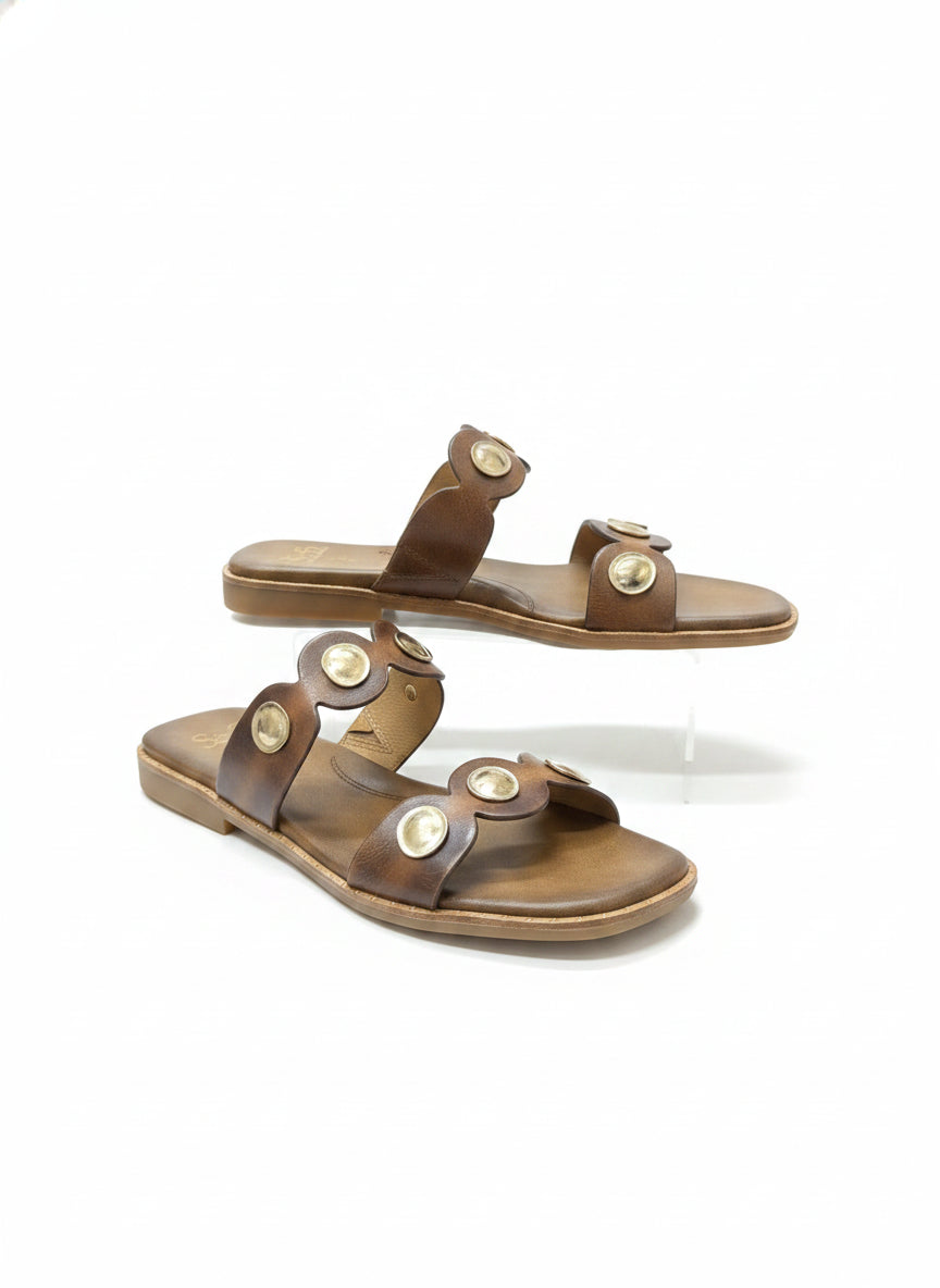 Söfft · Ezra Flat Slides · 8 · BrownGold