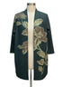 Chico's · Open Drape Cardigan · Medium · Dark Teal Floral