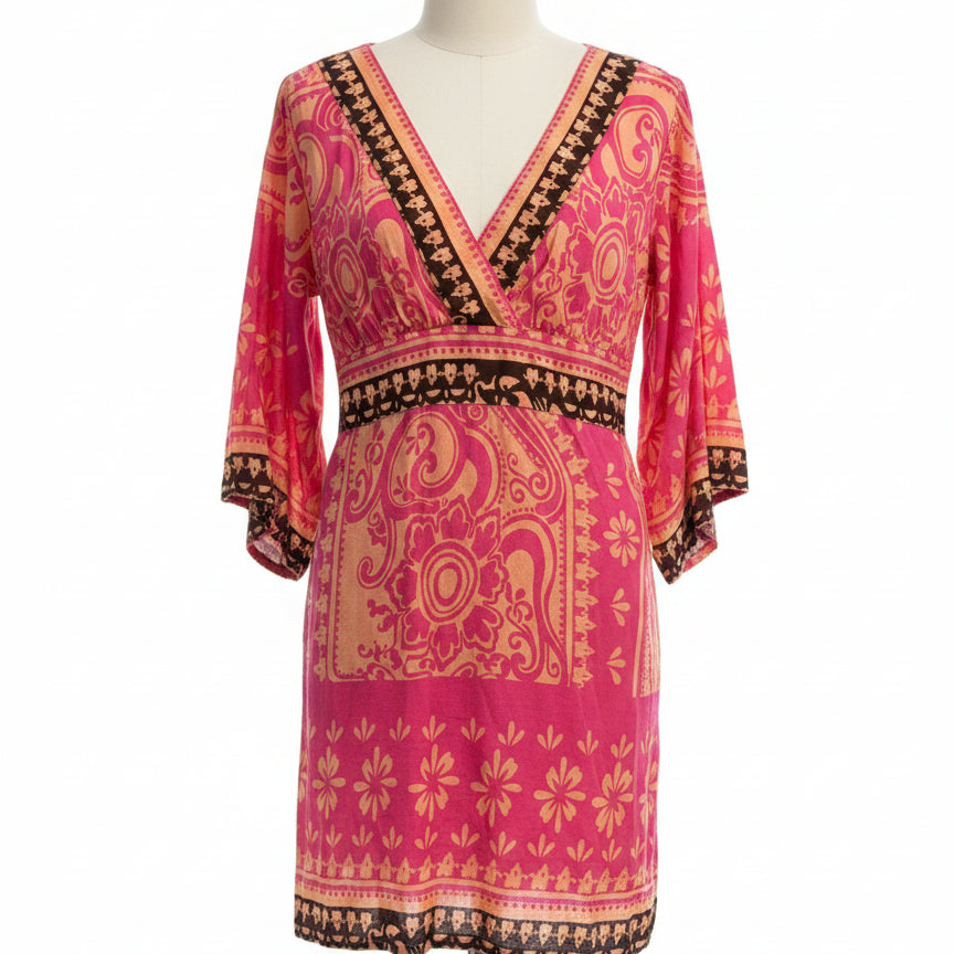 Bila · Boho Chic Dress · XLarge · PinkOrange