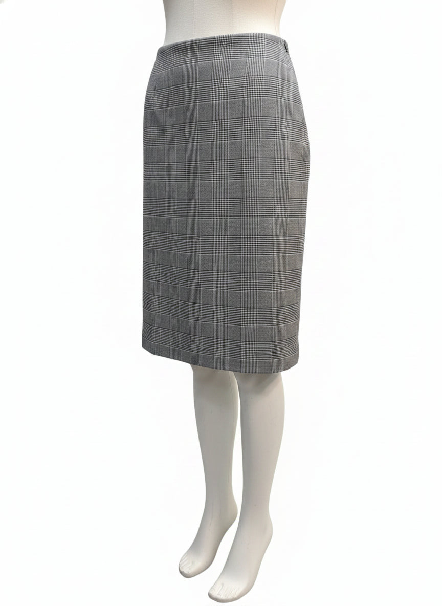 Calvin Klein · Pencil Glenn Check Pattern · 20W · Black/White