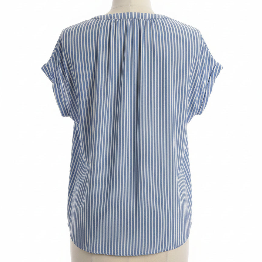 Liz Claiborne · ShortSleeve Top · M · BlueWhite