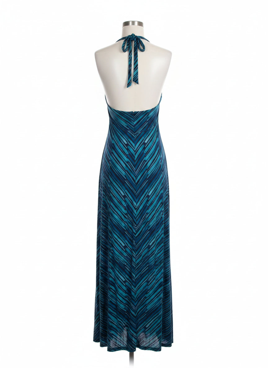 Tommy Bahama · Halter Dress · Medium · NavyBlue Striped