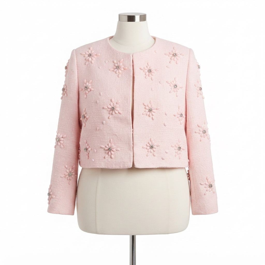Nova Luxe · Floral Bejeweled jacket · 2X · BalletPink