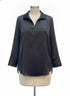 Anne Klein · Beaded Sleeve Detail Long Sleeve Shirt · 2X · Black