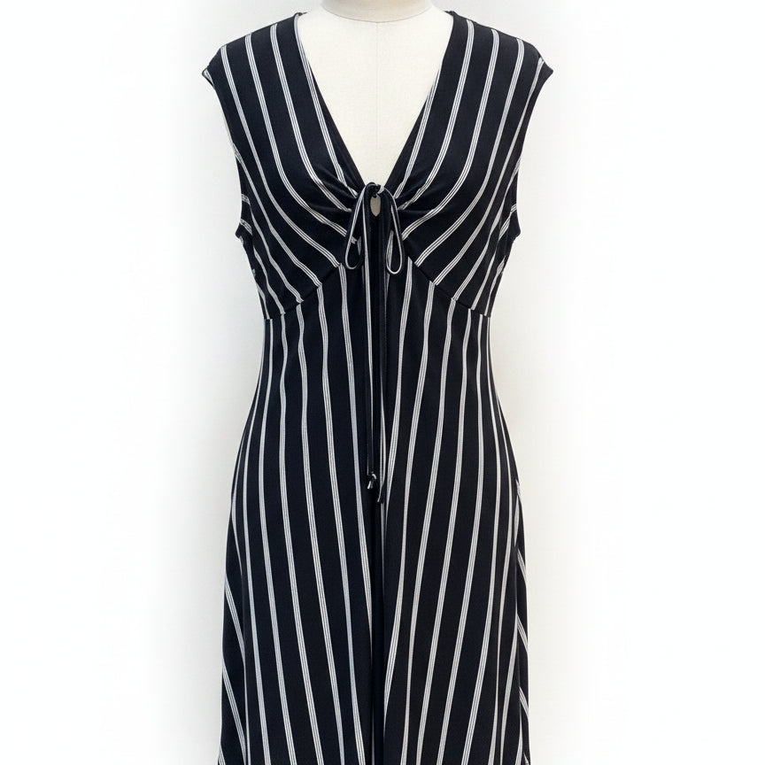 Suzanne Betro · Sleeveless Dress · XLarge · BlackWhite Striped