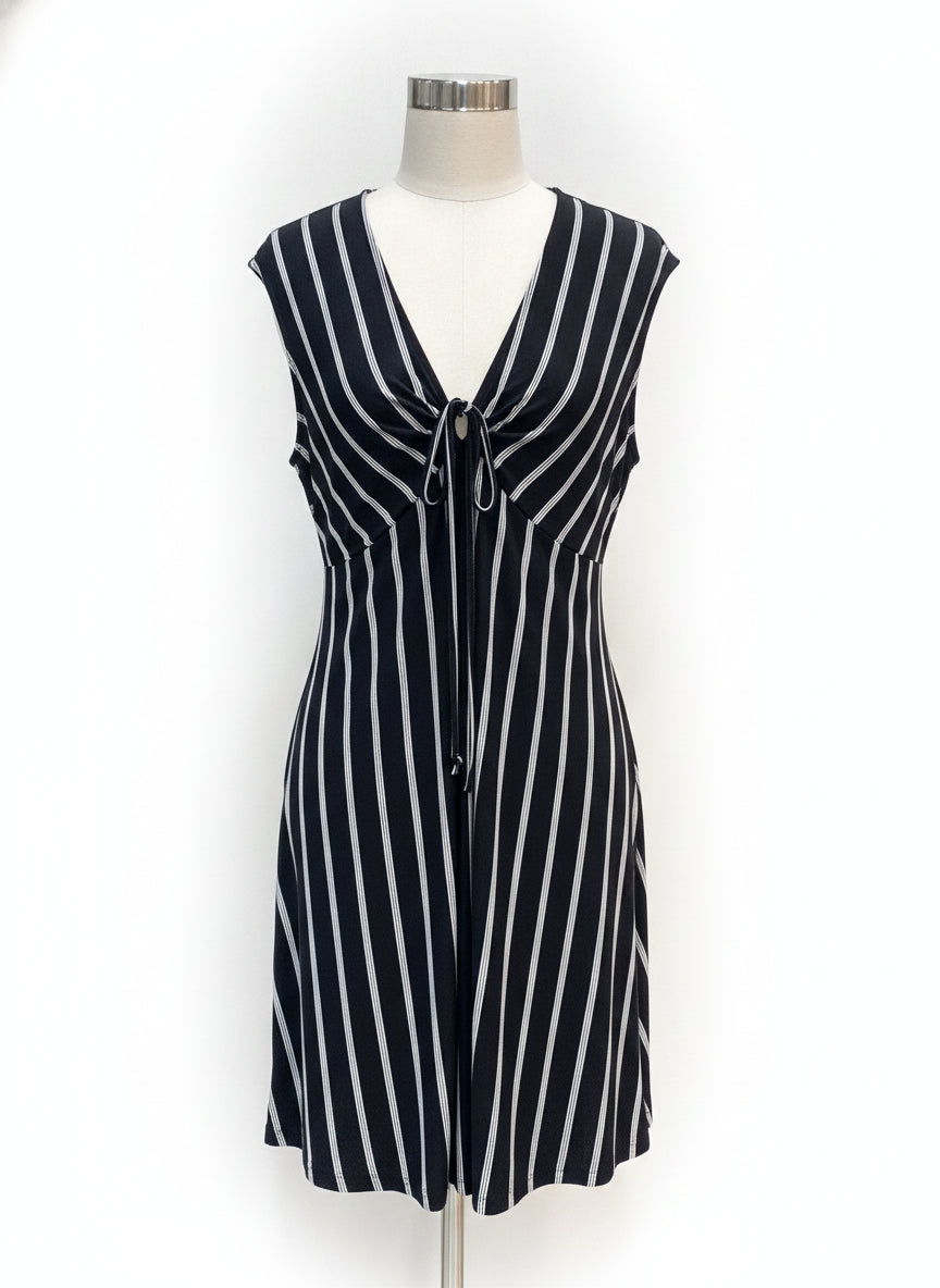 Suzanne Betro · Sleeveless Dress · XLarge · BlackWhite Striped