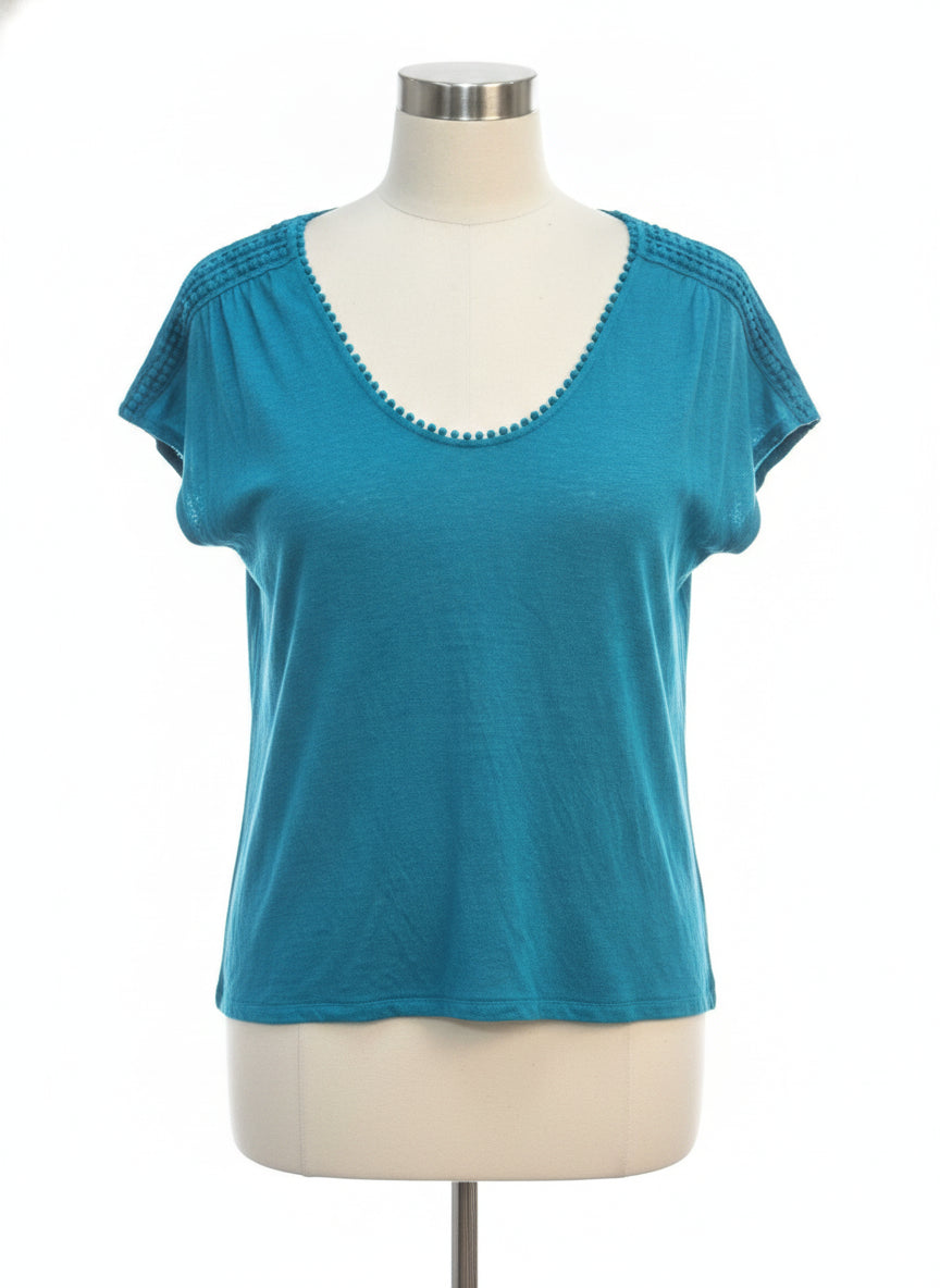 Boden · Sleeve Lace Detail · M · Turquoise