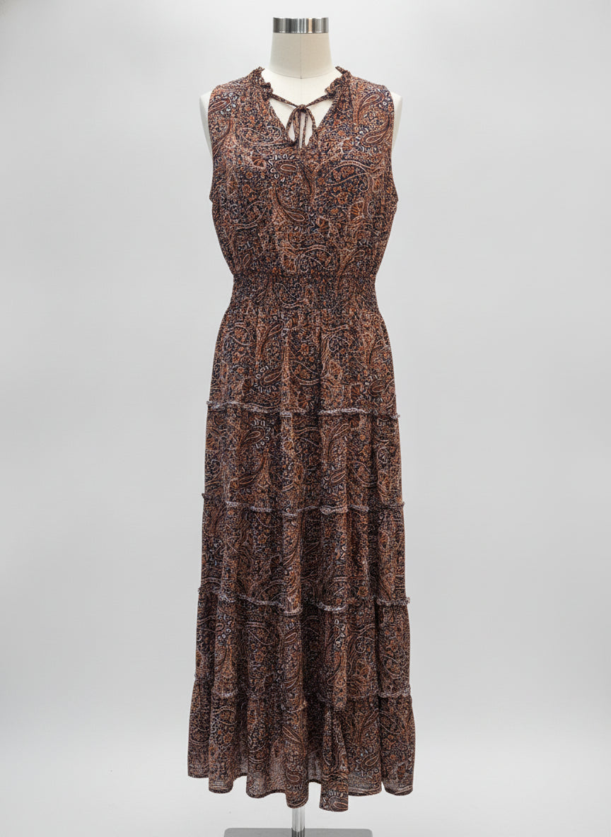 MSK · Sleeveless Dress · Medium · Navy Orange