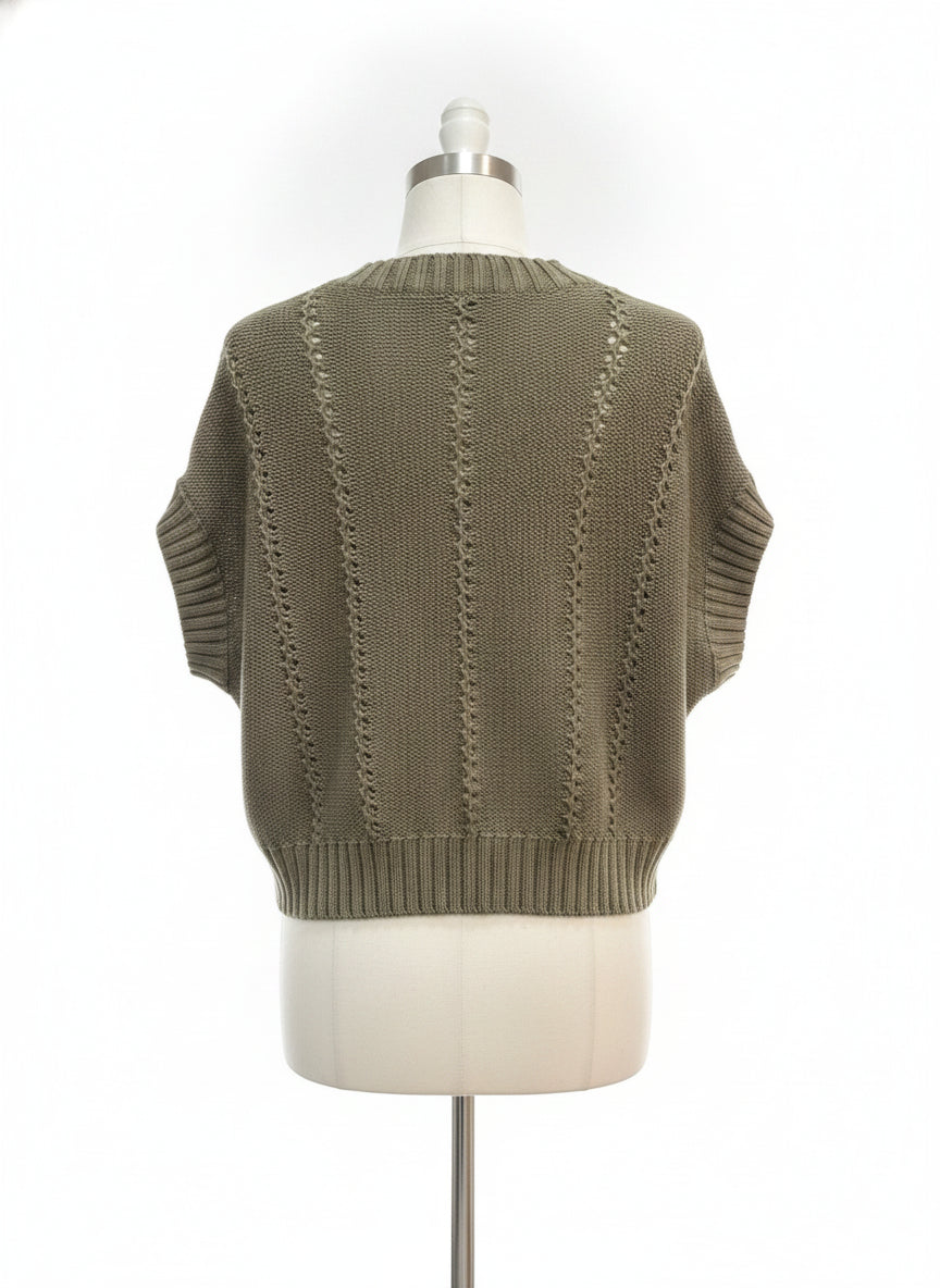 LOFT · Button Up Cardigan · Large · Olive