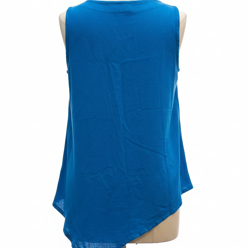 Oh My Gauze · Sleeveless Top · 1X/2X · Cerulean
