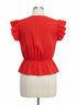 Marc NY · Flutter Sleeve Top · Medium · Poppy