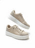 Skechers · Street Flex - Flossy Platform Sneakers · 9.5 · Taupe Suede