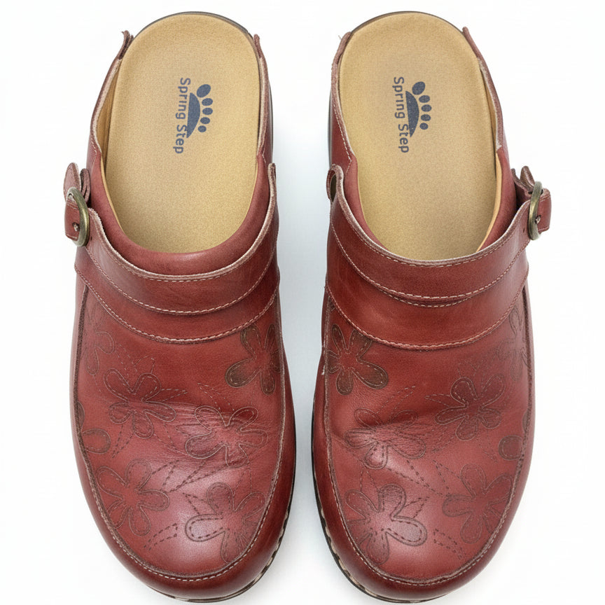 Spring Step · Candy W/Lazer Floral Detail · 9 · Paprika