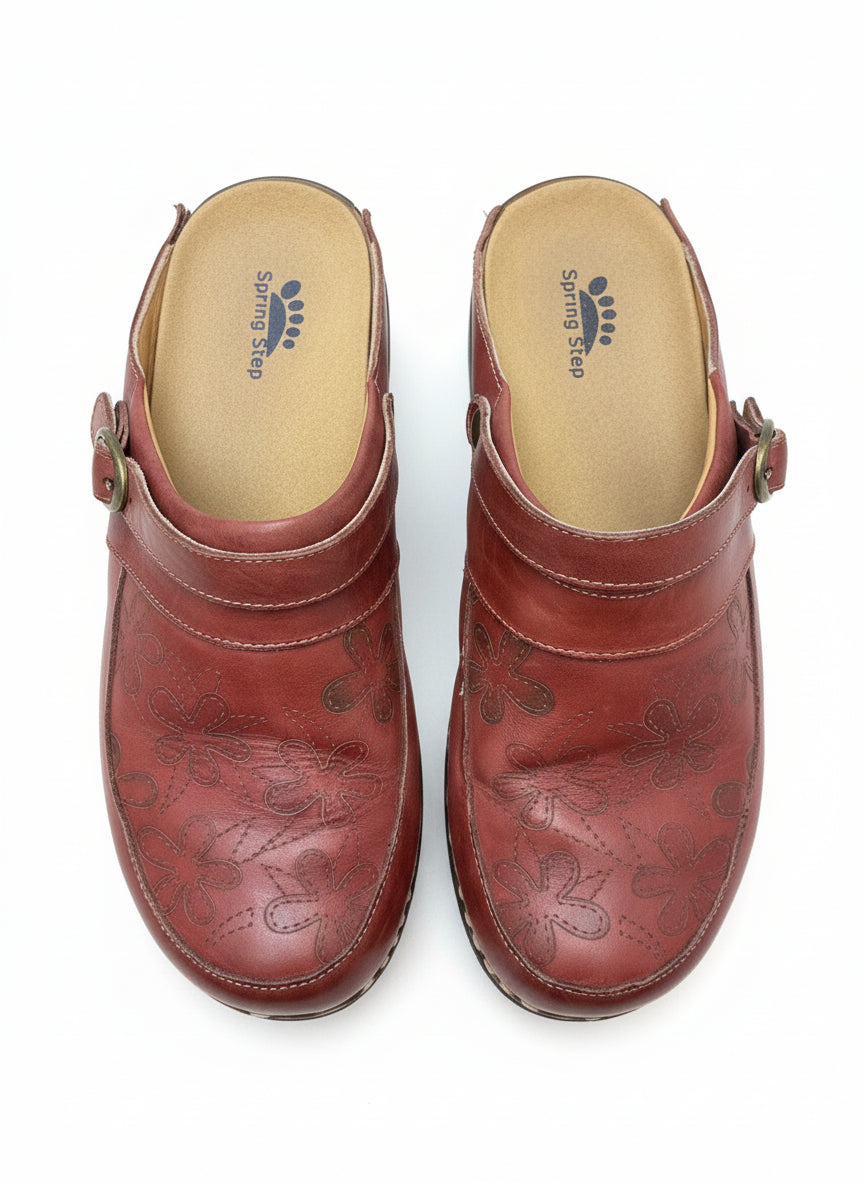 Spring Step · Candy W/Lazer Floral Detail · 9 · Paprika