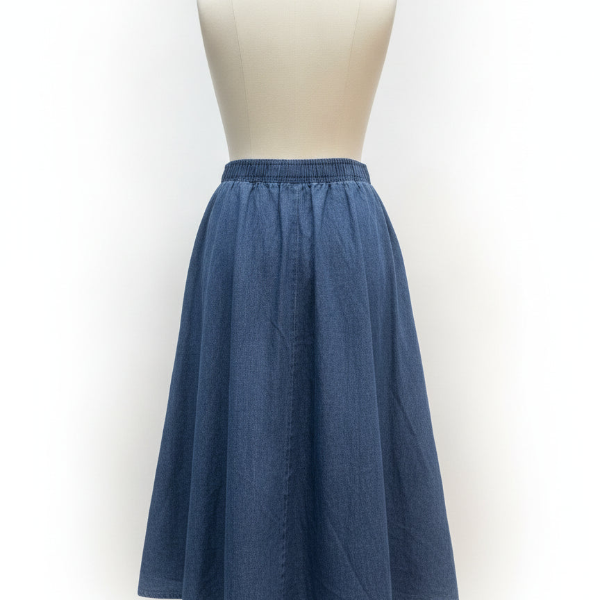ORVIS · Peek-a-boo pleats · 10 · Denim Multi Striped