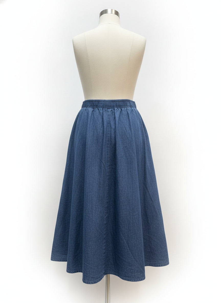 ORVIS · Peek-a-boo pleats · 10 · Denim Multi Striped
