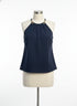 Michael Kors · Goldtone Chain Detail Sleeveless Top · Large · Navy