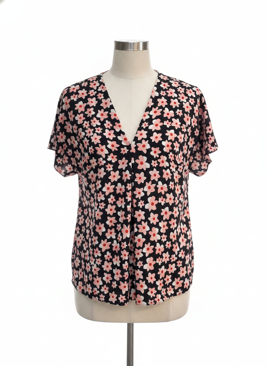 CAbi · Harmony 5347 · Medium · Black Pink Floral