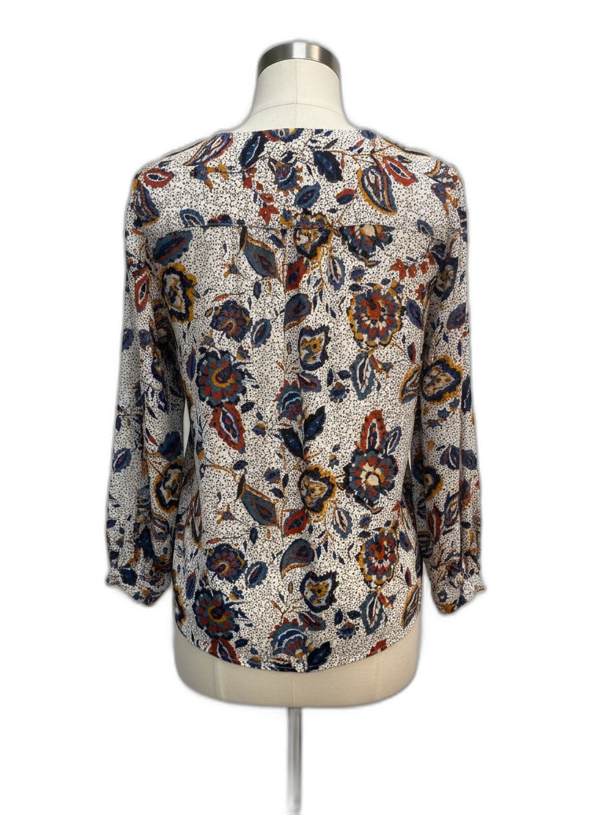 Maurices · Roll Tab Shirt · XLarge · Cream Multi Floral