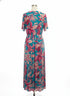 Maggy London · Floral Dress w/ Mesh Shell · 12 · TurqPink