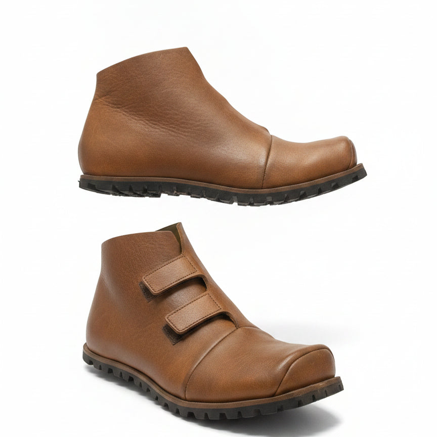 CYDWOQ · Velcro Leather Vibram Sole · 8.5 · Toffee