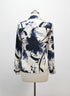 Tamara H. · Shirt · Small · Cream Navy Abstract Floral Print