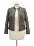 Bernardo · Leather Zip-Up Jacket w/Mandarin Collar · 2X · Olive