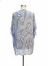 Natural Reflections · Open Drape Cardigan · OS · Blue/White Floral