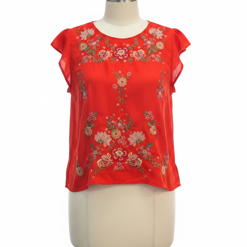 Savanna Jane · Cap Sleeve Top · 1X · PoppyFloral