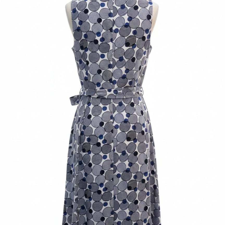 Anne Klein · Belted Dress · 10 · WhiteNavy