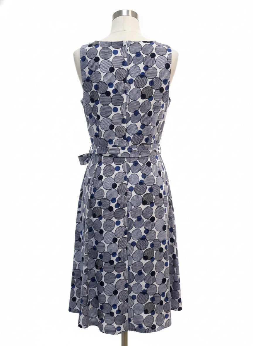 Anne Klein · Belted Dress · 10 · WhiteNavy