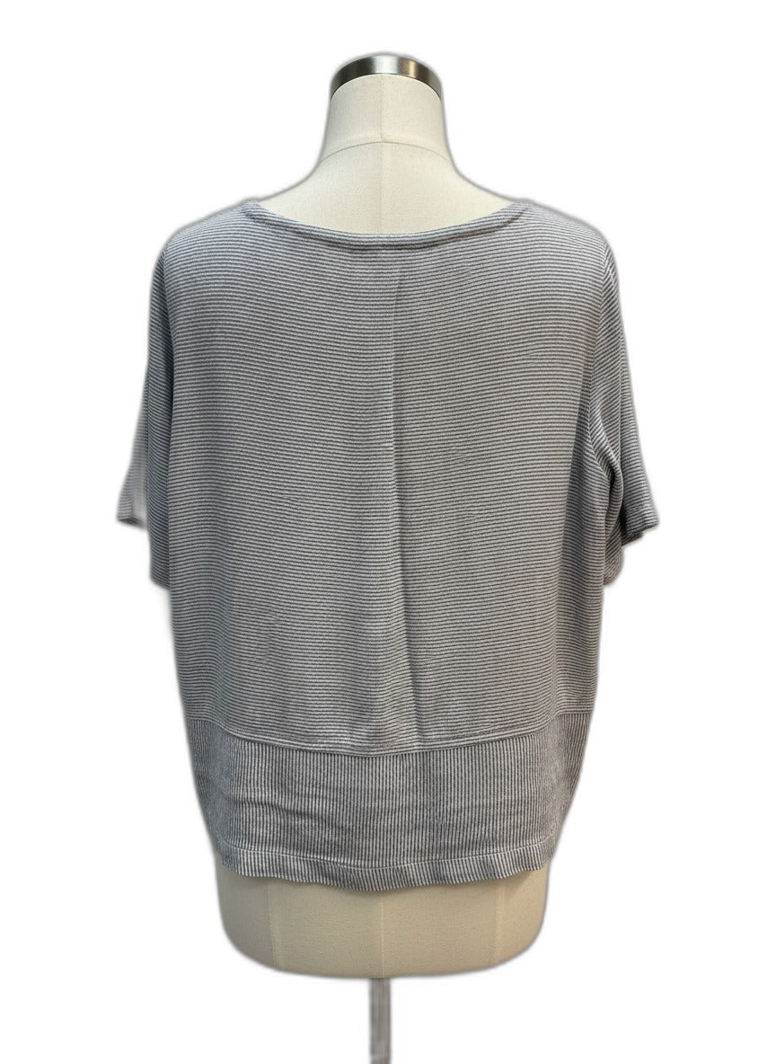 Tahari · Linen Top · Small · WhiteBlk