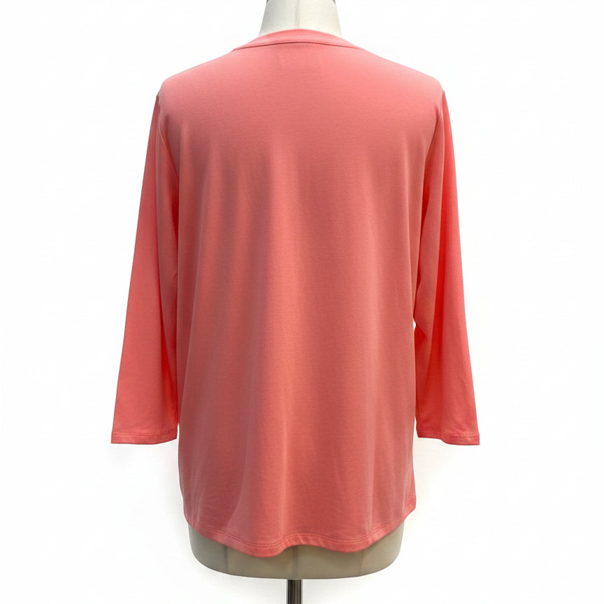 Lands' End · 3/4 Sleeve · Medium · Coral