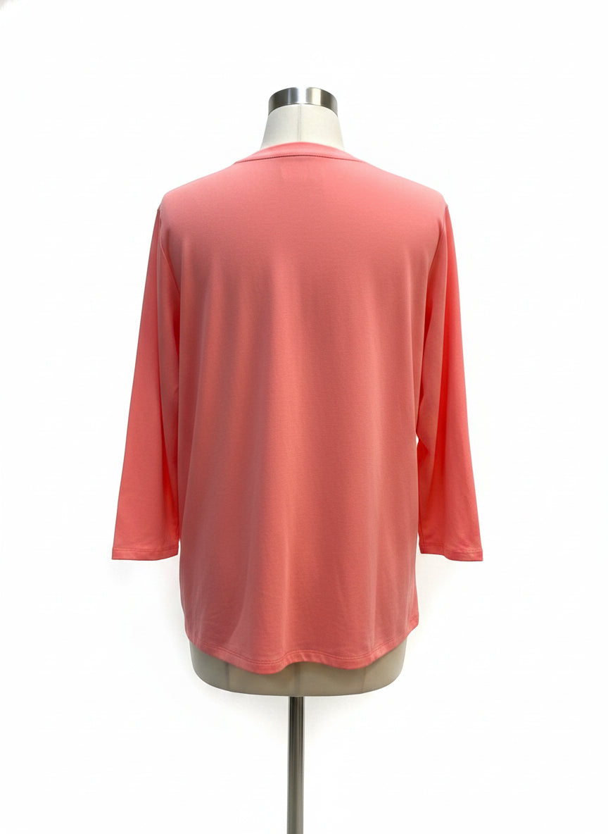 Lands' End · 3/4 Sleeve · Medium · Coral