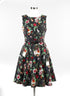 Miss Lulo · Polka Dot Belted Dress · 6 · BlackFloral