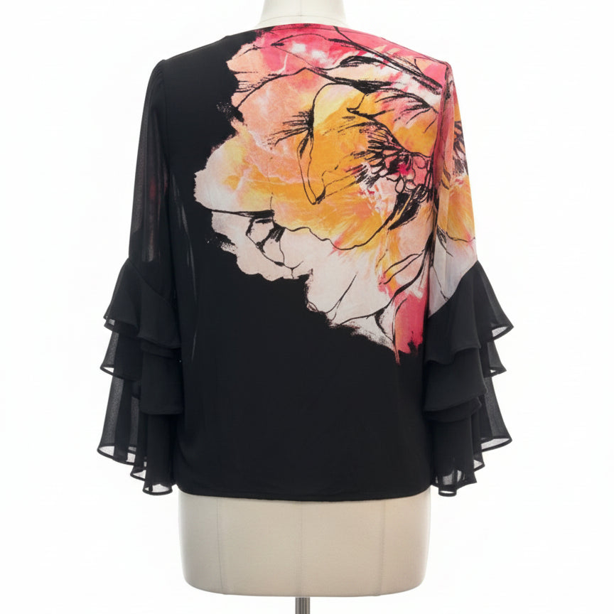 Alfani · Blouse · 2X · BlackPink Floral