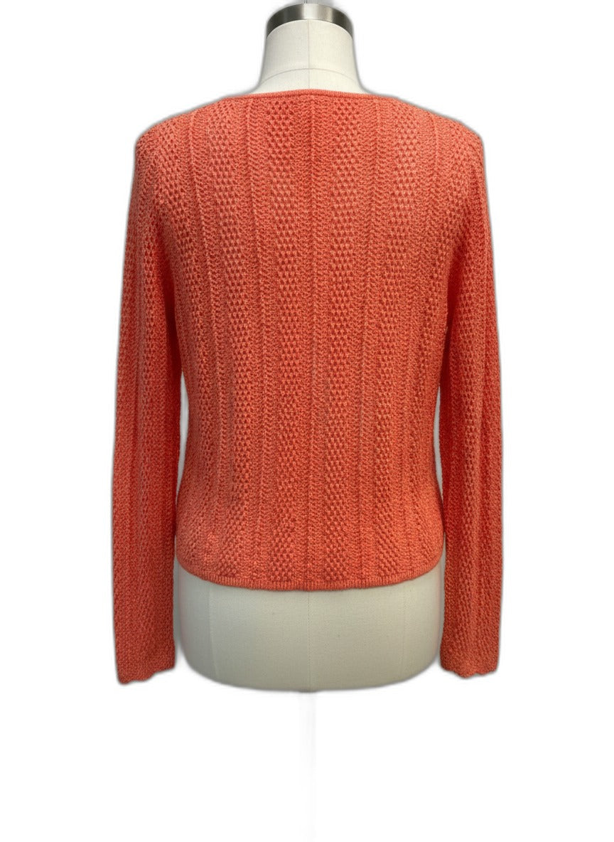 Sundance · Knit Cardigan · Medium · Coral Orange