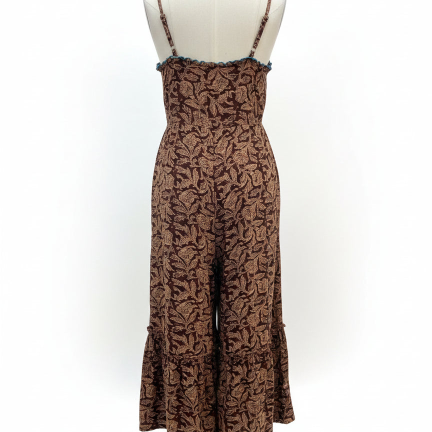Natural Life · Embroidered Floral · Small · BrownBlue