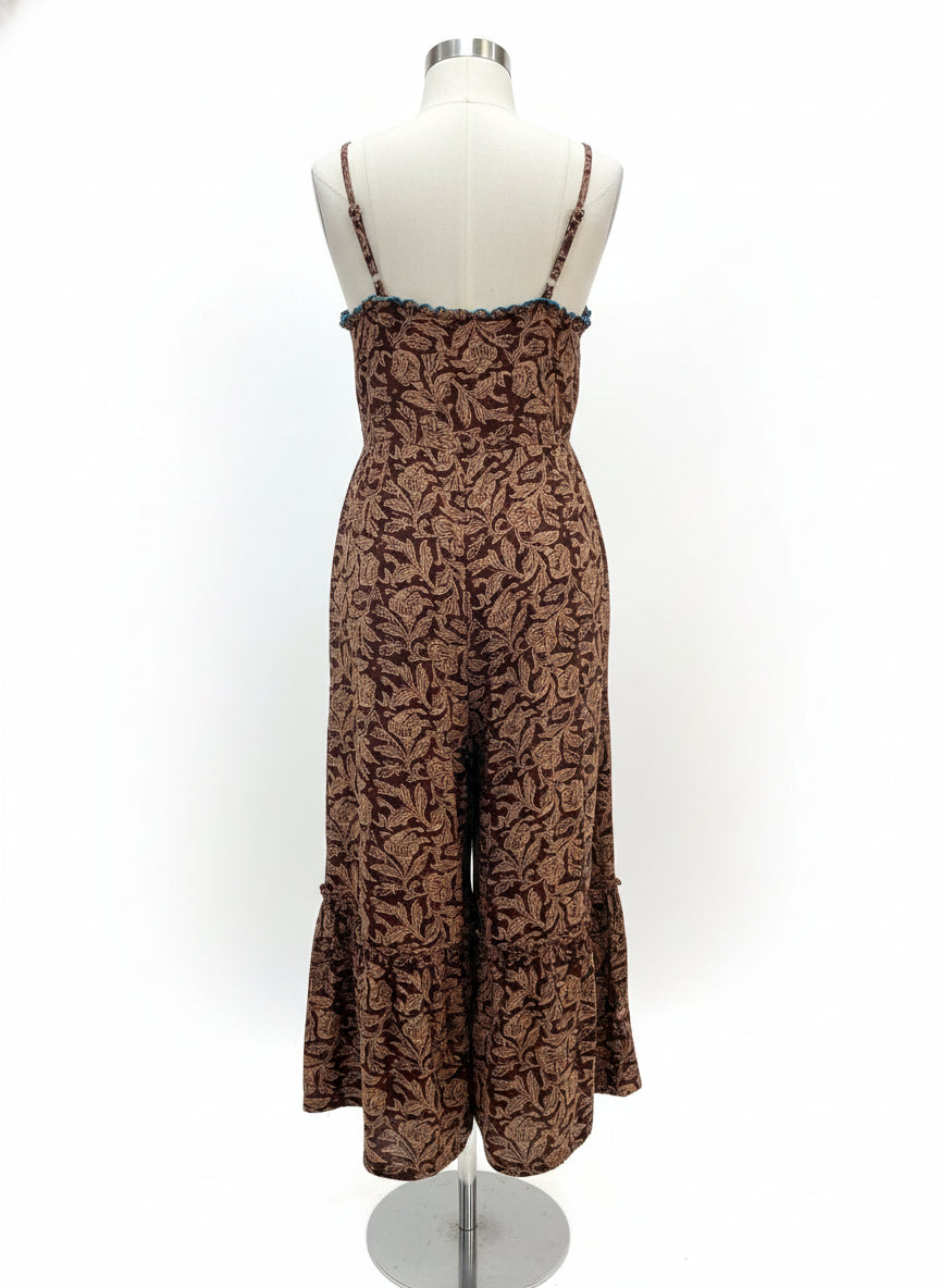Natural Life · Embroidered Floral · Small · BrownBlue