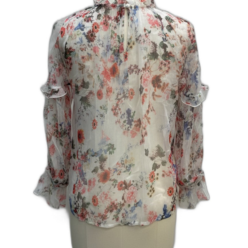 HD in Paris · 2 PC Set- Longsleeve Blouse w/ Camisole · XSmallP · White Floral