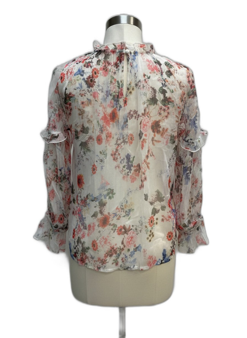HD in Paris · 2 PC Set- Longsleeve Blouse w/ Camisole · XSmallP · White Floral