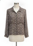 J. Jill · Geoprint LongSleeve Shirt · Large · GrayBlue