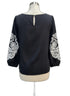 Talbots · 3/4 Sleeve Embroidered Blouse · Large · Black