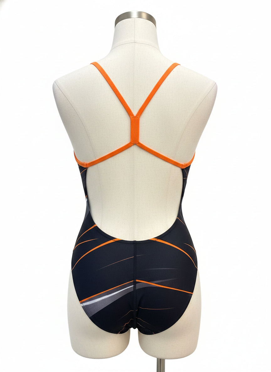 Speedo · One Piece with open back · XXS · BlkOrange