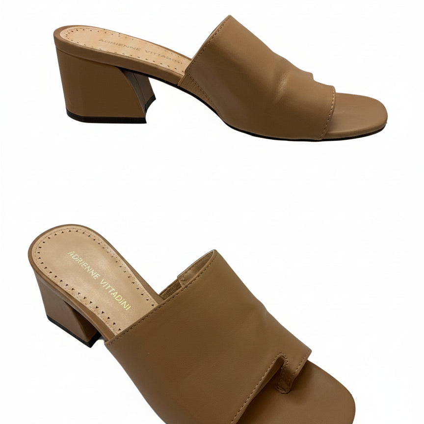 Adrienne Vittadini · Albi Block Heel · 7 · Tan