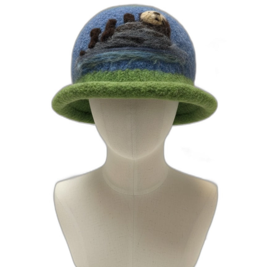 Felted Fantasies · Cute Otter Hat · OS · LimeBlue