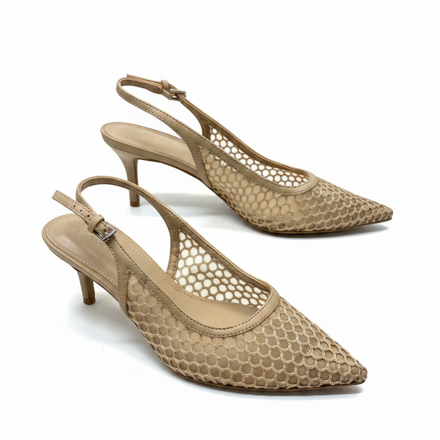 Calvin Klein · Strap Back Kitten Heel · 7.5 · Tan
