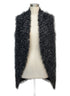 Chico's · Sleeveless Eyelash Knit Open Drape Cardigan · Large · Charcoal